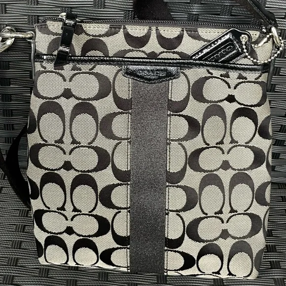 COACH Bag,Coach Black and Gray Women's Bag, Coach Crossbody Bag. - Picture 1 of 17